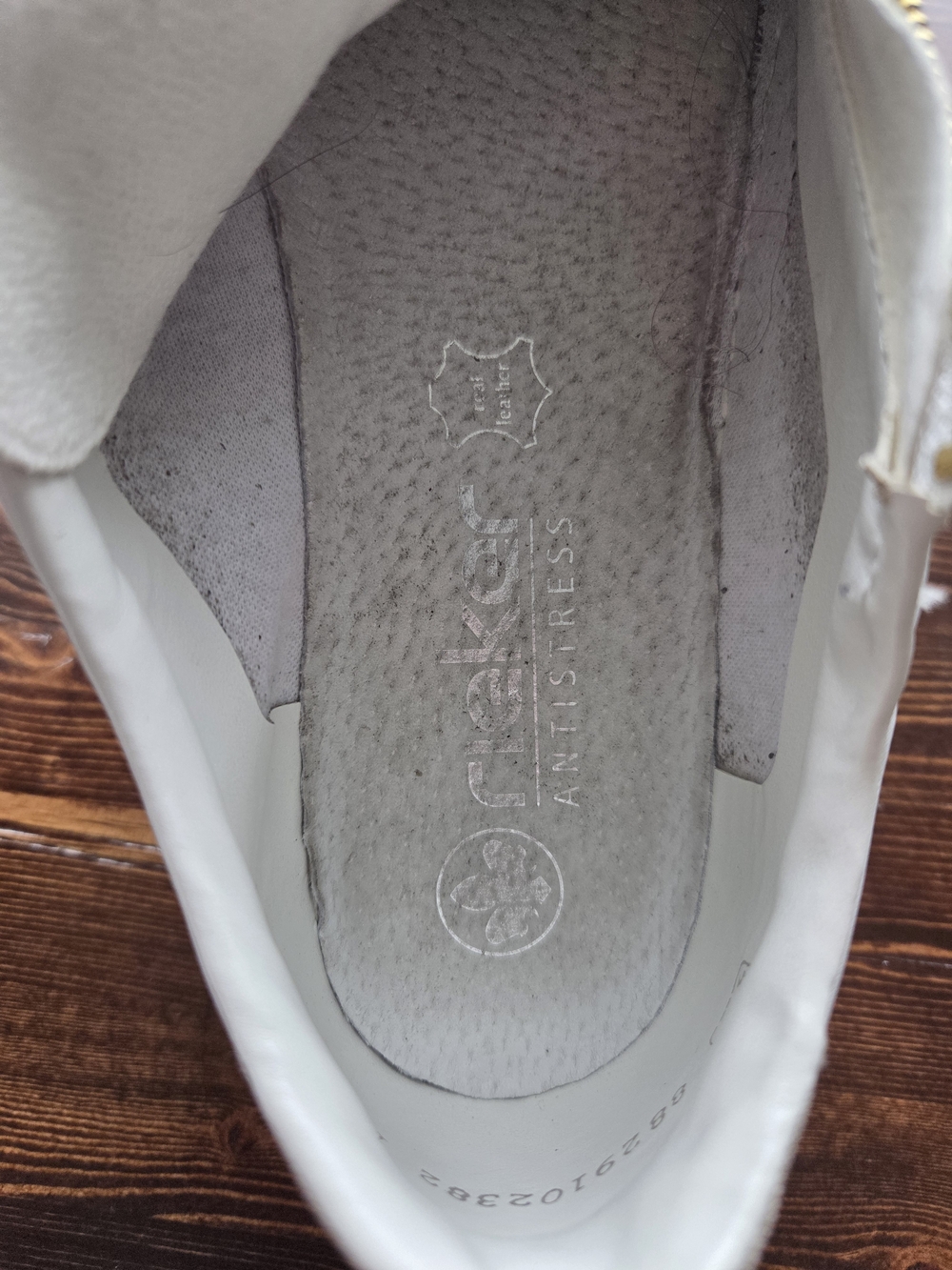 White Rieker Leather Zip Lace Comfort Sneakers |EU 40| Excellent Condition - Picture 9 of 14